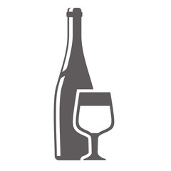 glass bottle and cup vector illustration eps 10