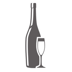 glass bottle and cup drink vector illustration eps 10