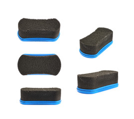 Black shoe polish sponge isolated