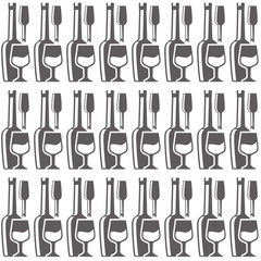 glass bottle and cup drink seamless pattern design vector illustration eps 10