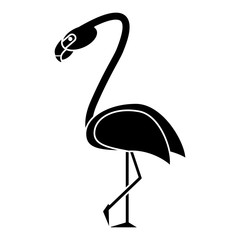 flamingo bird tropical pictogram vector illustration eps 10