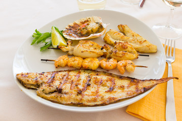 Plate of mixed fish