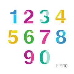 Colorful set of numbers. Design elements vector template business and creativity