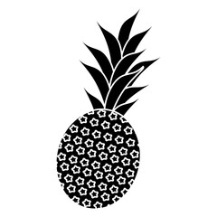 sweet pineapple tropical fruit pictogram vector illustration eps 10