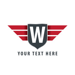 Initial Letter W Shield Icon Design Logo Template