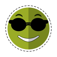 sunglasses and thumb emoticon style cut line vector illustration eps 10