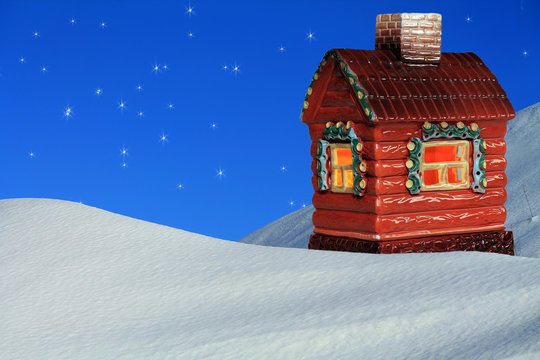 дом в снегу