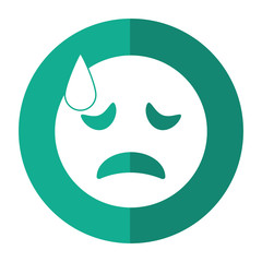 crying face emoticon funny shadow vector illustration eps 10
