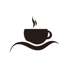 Obraz premium black silhouette emblem of coffee cup vector illustration