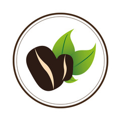 color circular emblem with coffee beans vector illustration vector illustration
