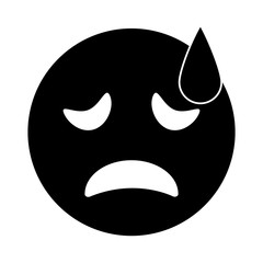 crying face emoticon funny pictogram vector illustration eps 10
