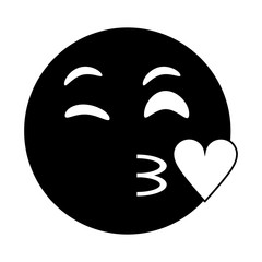 kiss love emoticon funny pictogram vector illustration eps 10