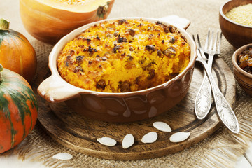 Pumpkin casserole with millet
