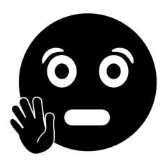 surprised emoticon funny pictogram vector illustration eps 10