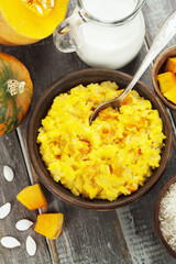 Rice porridge with pumpkin