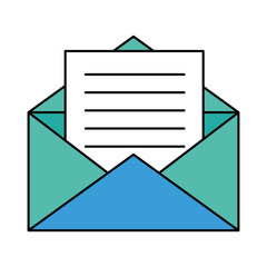 paper envelopes opened with sheet vector illustration