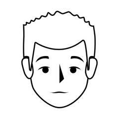 silhouette front view man with serius gesture vector illustration