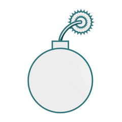 monochrome contour with bomb icon vector illustration