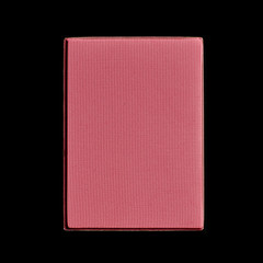 Pink color cosmetic in square shape on black background