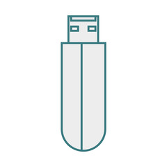 monochrome contour with usb stick vector illustration