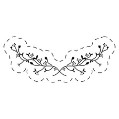 branch floral ornament thin line vector illustration eps 10