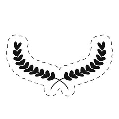 laurel branch decorative thin line vector illustration eps 10