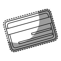monochrome contour sticker with credit card vector illustration