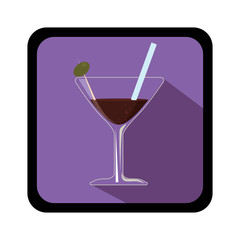 tropical cocktail drink icon vector illustration design