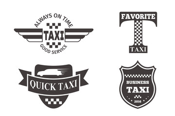 Taxi badge car service business sign template vector illustration.