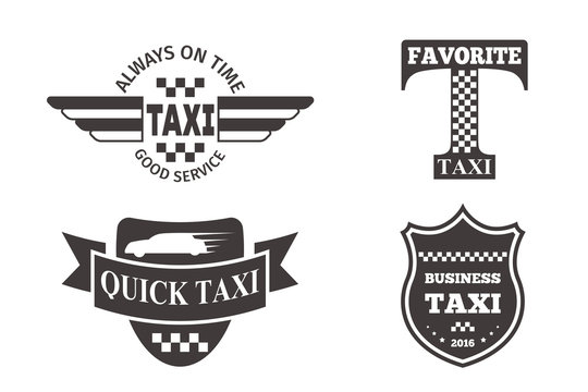 Taxi badge car service business sign template vector illustration.