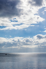Naklejka na ściany i meble 津軽海峡の空と下北半島の影