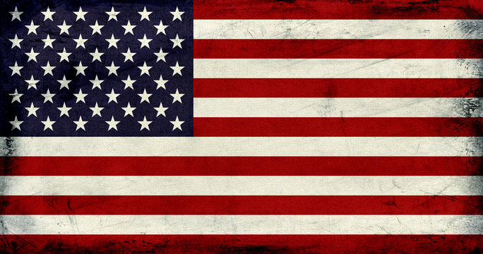 Grunge Vintage USA flag background textured