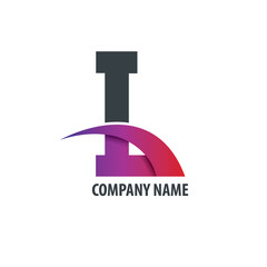 Initial Letter L Isolated Swoosh Logo