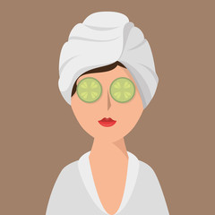 woman avatar on spa vector illustration design