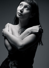 Fototapeta premium female portrait in cold tones