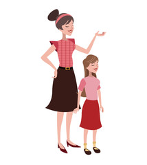 mother and daugther lovely vector illustration eps 10