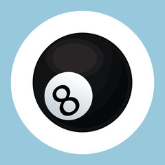 billiard ball black eight icon vector illustration eps 10