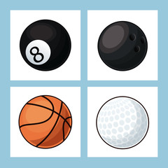 collection balls sport icons vector illustration eps 10