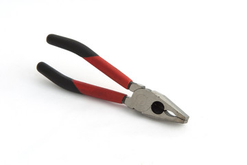 Red pliers isolated on white background