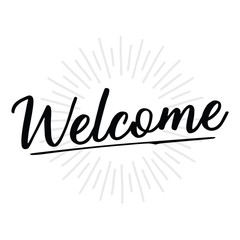 welcome lettering overlay set. Calligraphy photo graphic design element. Sweet cute inspiration typography.