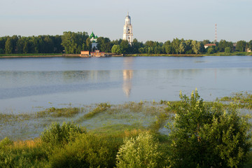Early July morning on the river Sohaga. Poshekhon'ye, Yaroslavl region. Russia