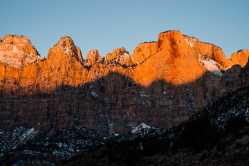 Glowing Towers of the Virgin Sunrise in Zion National Park, Utah