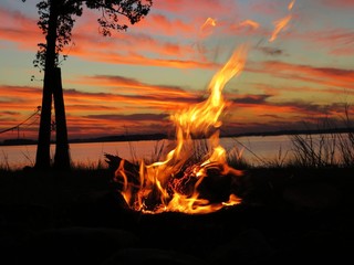 Campfire at Sunset