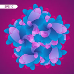Abstract gradient background. Abstract flower