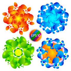 Abstract colored flowers. Abstract background