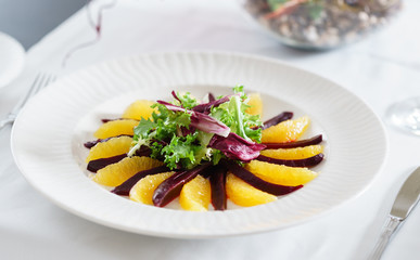 beet and orange napoleon salad