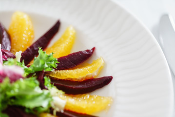 beet and orange napoleon salad