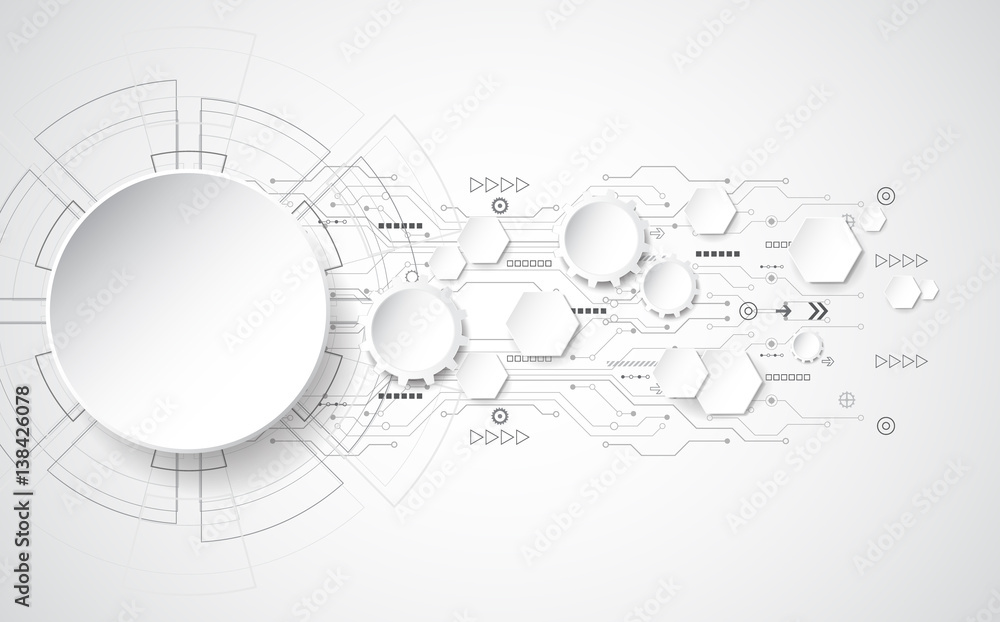 Aufkleber abstract technological background concept with various technology elements. illustration vector