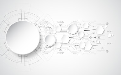 Abstract technological background concept with various technology elements. illustration Vector