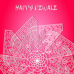 Greeting design card for Hindu community festival Happy diwali background illustration